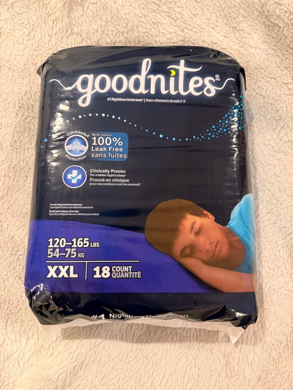 Goodnites XXL Nighttime Underwear for Kids - Blue (18 Count)